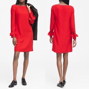 NWT: Banana Republic Ruffle-Cuff Button-Back Dress